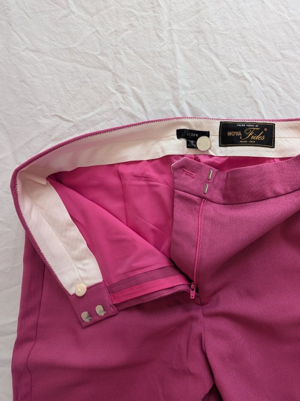 EUC J. Crew Pink Willa Cropped Flare Wool Trousers in Size 12 - Picture 8 of 15